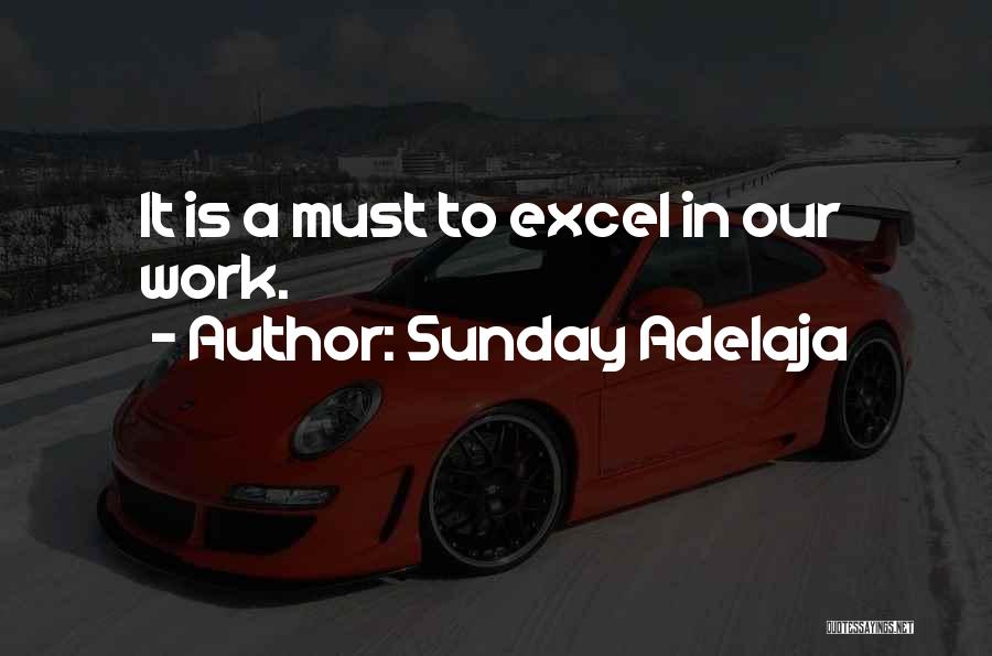 Sunday Adelaja Quotes: It Is A Must To Excel In Our Work.