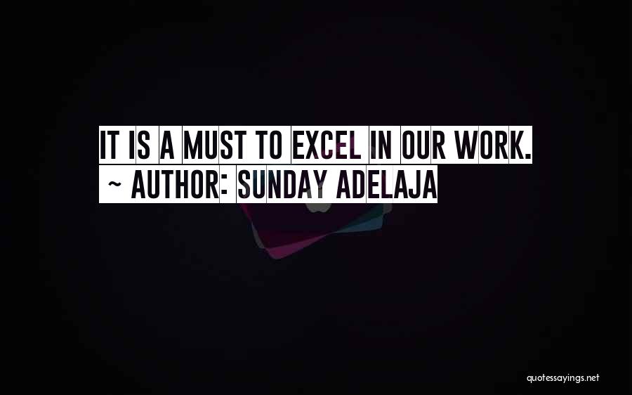 Sunday Adelaja Quotes: It Is A Must To Excel In Our Work.