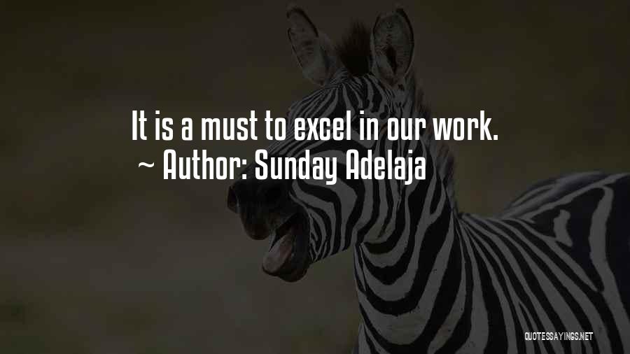 Sunday Adelaja Quotes: It Is A Must To Excel In Our Work.