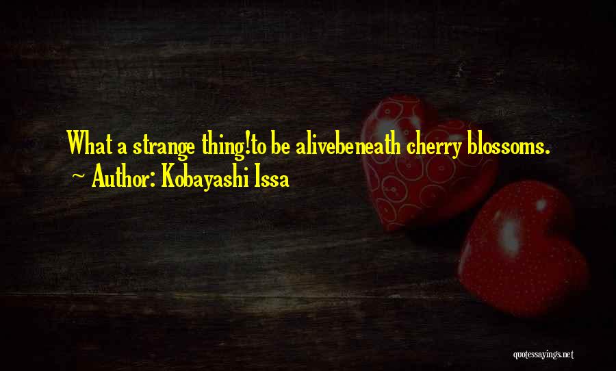 Kobayashi Issa Quotes: What A Strange Thing!to Be Alivebeneath Cherry Blossoms.