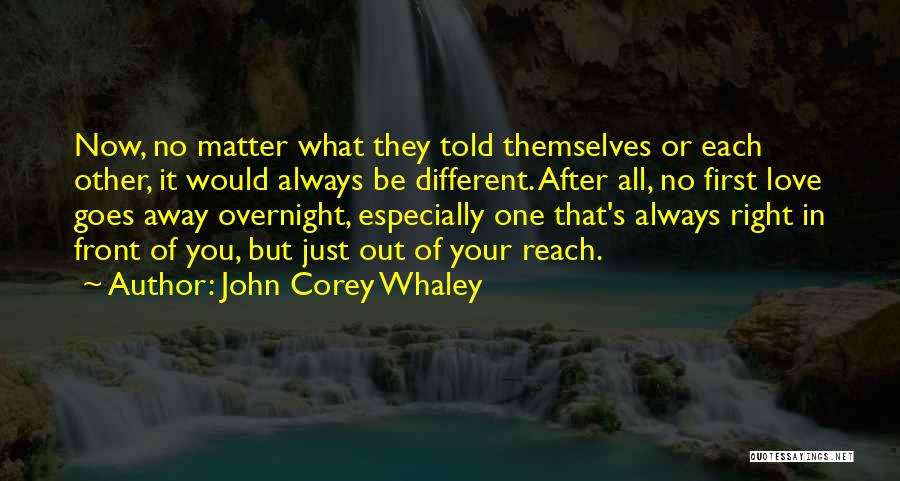 John Corey Whaley Quotes: Now, No Matter What They Told Themselves Or Each Other, It Would Always Be Different. After All, No First Love