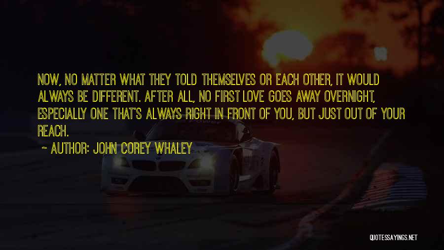 John Corey Whaley Quotes: Now, No Matter What They Told Themselves Or Each Other, It Would Always Be Different. After All, No First Love