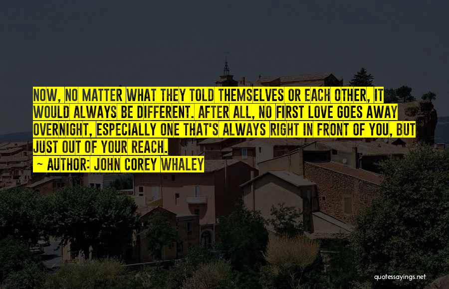 John Corey Whaley Quotes: Now, No Matter What They Told Themselves Or Each Other, It Would Always Be Different. After All, No First Love