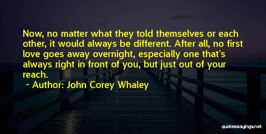 John Corey Whaley Quotes: Now, No Matter What They Told Themselves Or Each Other, It Would Always Be Different. After All, No First Love