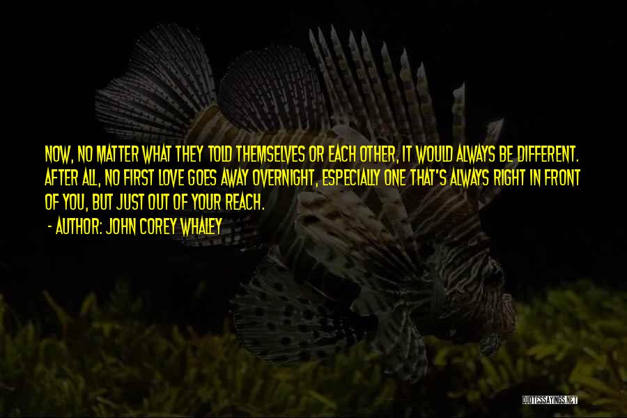 John Corey Whaley Quotes: Now, No Matter What They Told Themselves Or Each Other, It Would Always Be Different. After All, No First Love