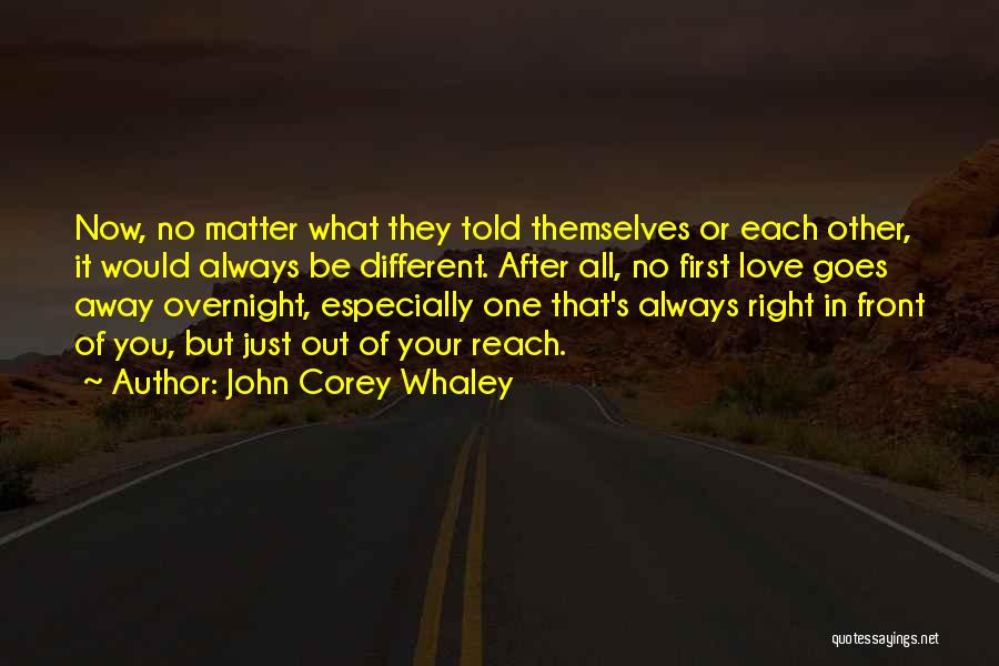 John Corey Whaley Quotes: Now, No Matter What They Told Themselves Or Each Other, It Would Always Be Different. After All, No First Love