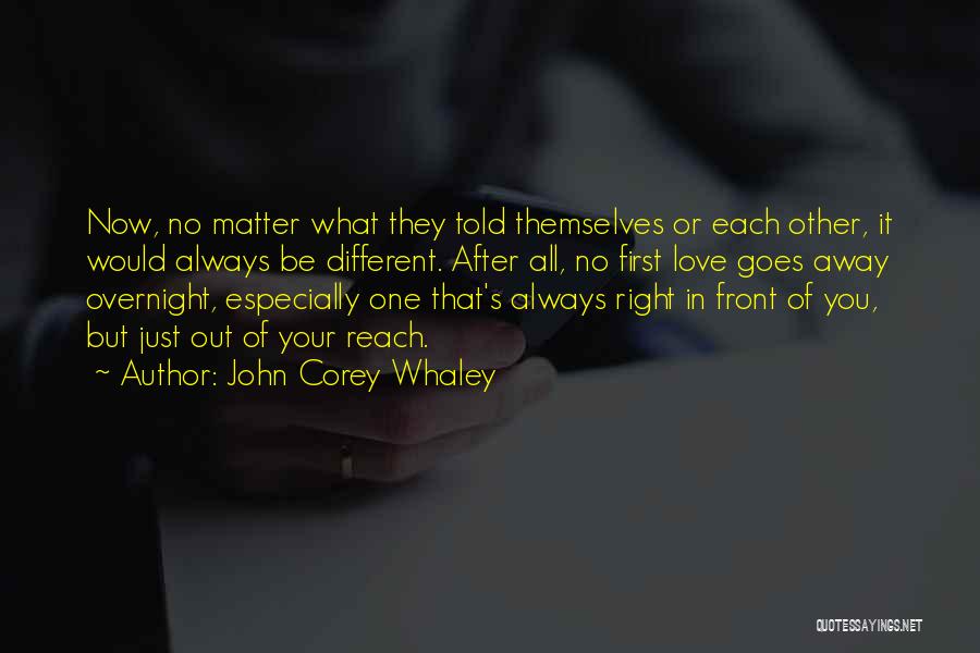 John Corey Whaley Quotes: Now, No Matter What They Told Themselves Or Each Other, It Would Always Be Different. After All, No First Love