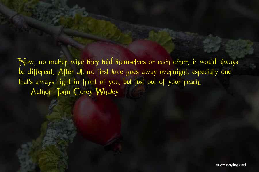 John Corey Whaley Quotes: Now, No Matter What They Told Themselves Or Each Other, It Would Always Be Different. After All, No First Love