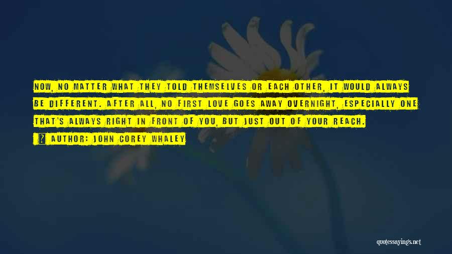 John Corey Whaley Quotes: Now, No Matter What They Told Themselves Or Each Other, It Would Always Be Different. After All, No First Love