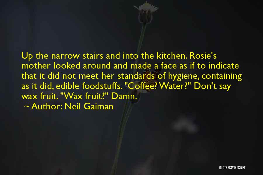 Neil Gaiman Quotes: Up The Narrow Stairs And Into The Kitchen. Rosie's Mother Looked Around And Made A Face As If To Indicate