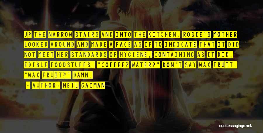 Neil Gaiman Quotes: Up The Narrow Stairs And Into The Kitchen. Rosie's Mother Looked Around And Made A Face As If To Indicate