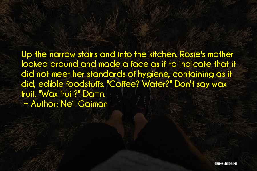 Neil Gaiman Quotes: Up The Narrow Stairs And Into The Kitchen. Rosie's Mother Looked Around And Made A Face As If To Indicate