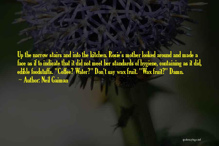 Neil Gaiman Quotes: Up The Narrow Stairs And Into The Kitchen. Rosie's Mother Looked Around And Made A Face As If To Indicate