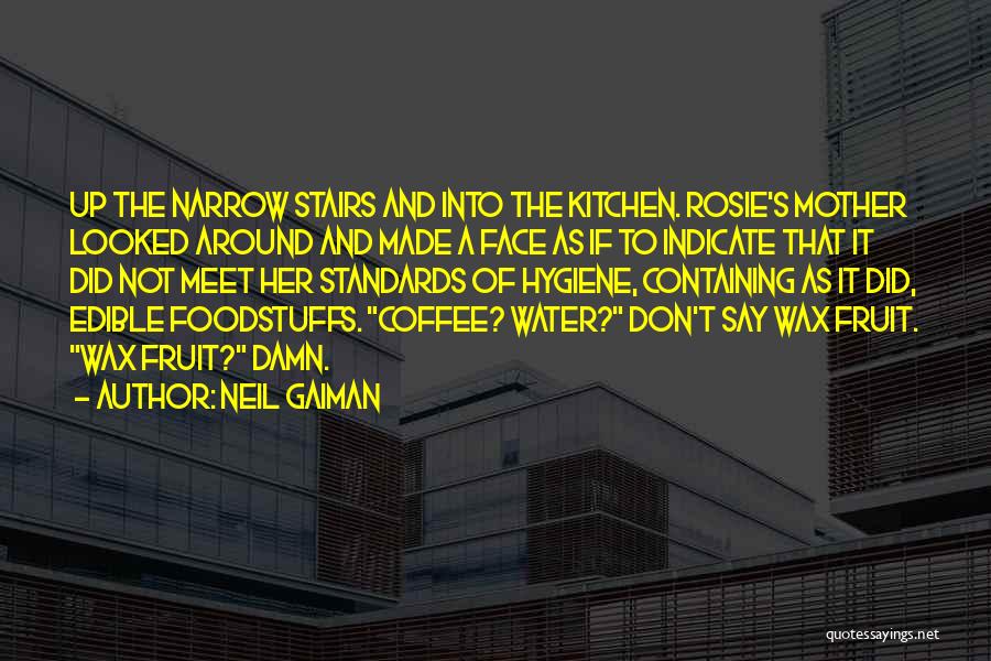 Neil Gaiman Quotes: Up The Narrow Stairs And Into The Kitchen. Rosie's Mother Looked Around And Made A Face As If To Indicate