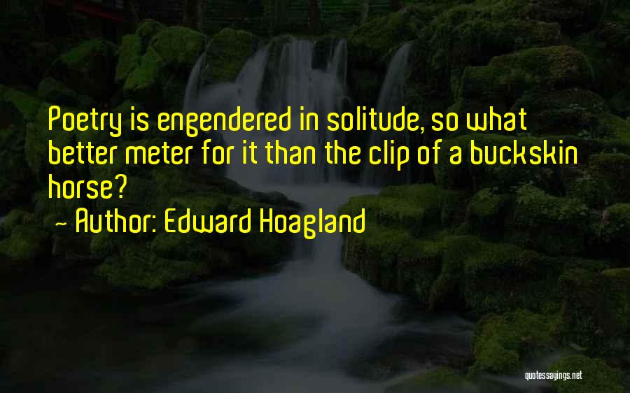 Edward Hoagland Quotes: Poetry Is Engendered In Solitude, So What Better Meter For It Than The Clip Of A Buckskin Horse?