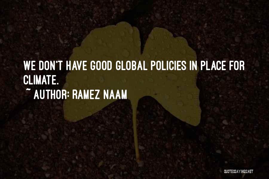 Ramez Naam Quotes: We Don't Have Good Global Policies In Place For Climate.