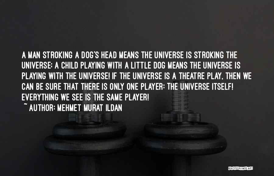 Mehmet Murat Ildan Quotes: A Man Stroking A Dog's Head Means The Universe Is Stroking The Universe; A Child Playing With A Little Dog