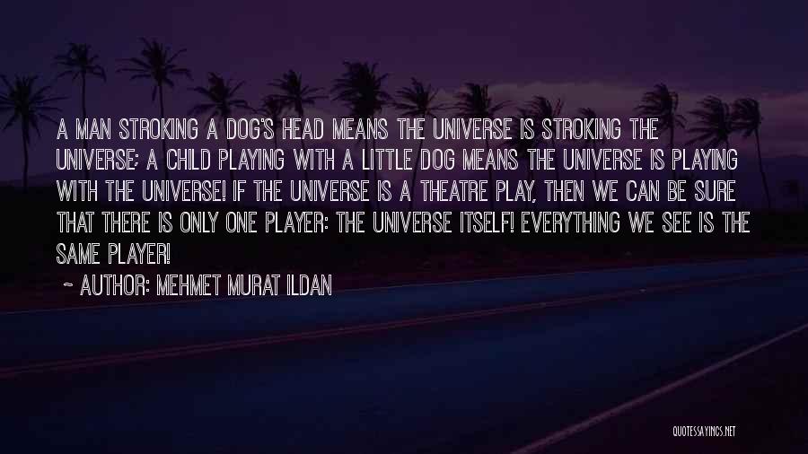 Mehmet Murat Ildan Quotes: A Man Stroking A Dog's Head Means The Universe Is Stroking The Universe; A Child Playing With A Little Dog