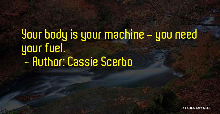 Cassie Scerbo Quotes: Your Body Is Your Machine - You Need Your Fuel.