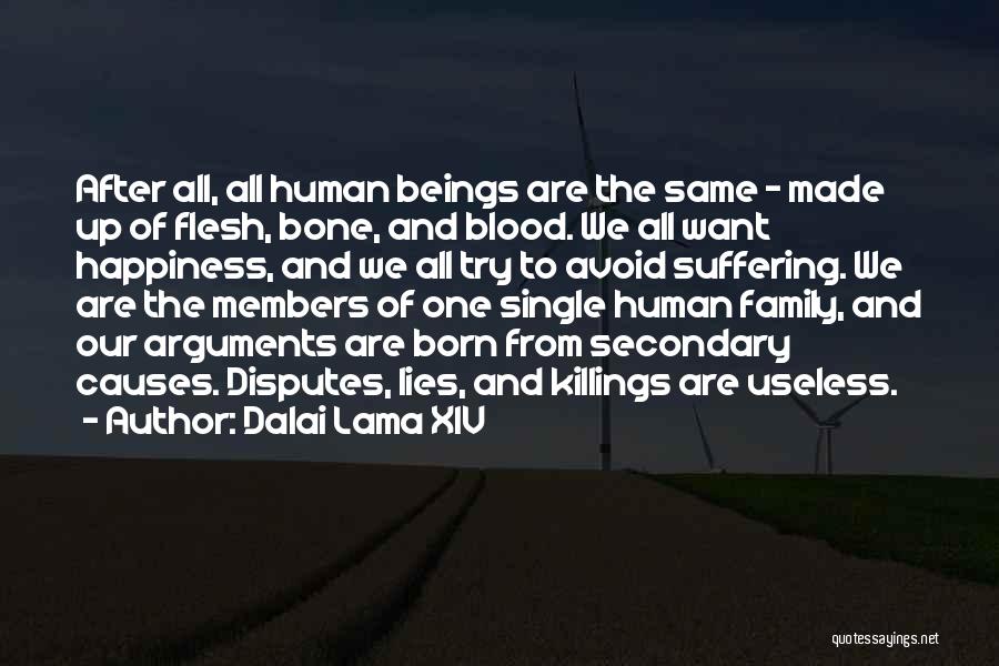 Dalai Lama XIV Quotes: After All, All Human Beings Are The Same - Made Up Of Flesh, Bone, And Blood. We All Want Happiness,