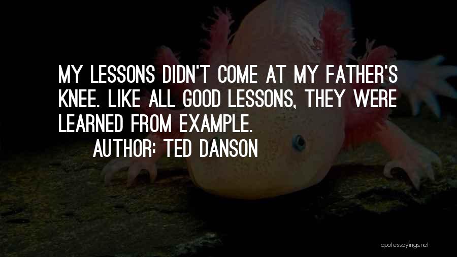 Ted Danson Quotes: My Lessons Didn't Come At My Father's Knee. Like All Good Lessons, They Were Learned From Example.