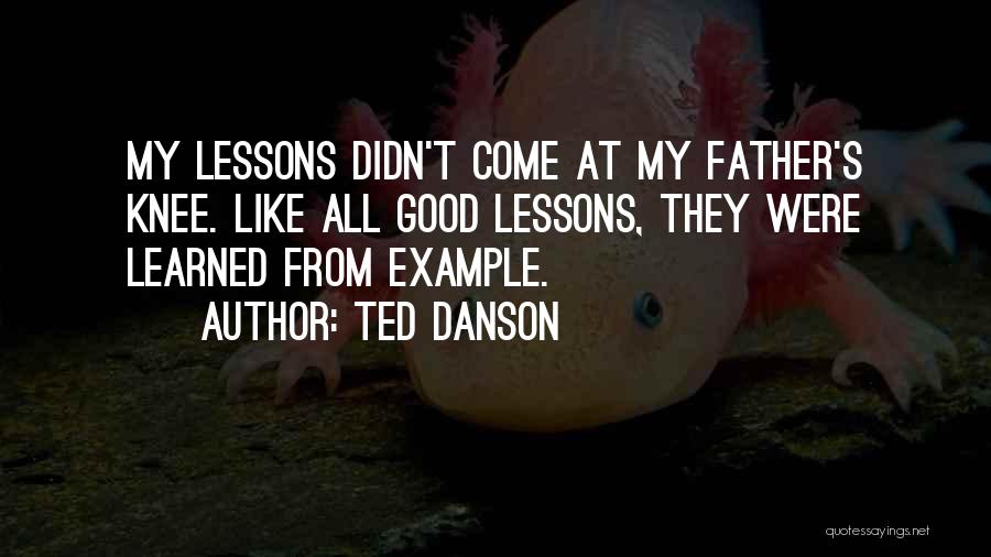 Ted Danson Quotes: My Lessons Didn't Come At My Father's Knee. Like All Good Lessons, They Were Learned From Example.