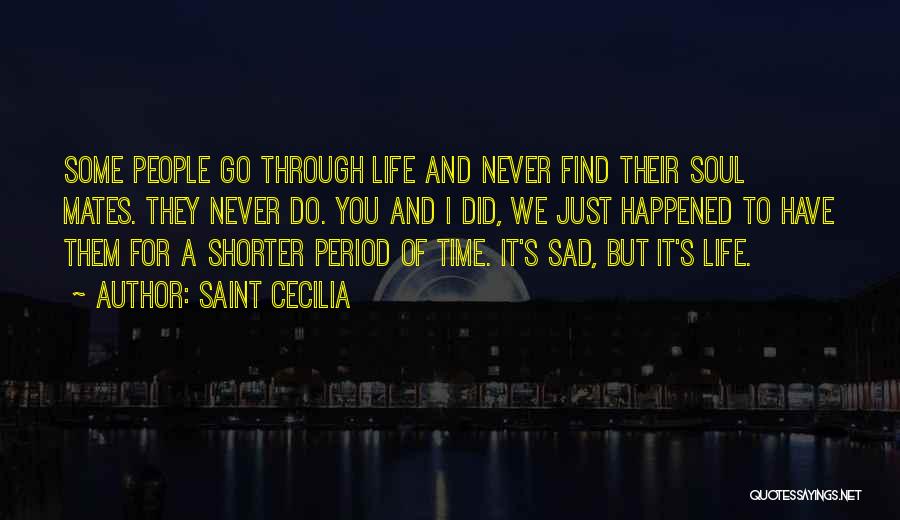 Saint Cecilia Quotes: Some People Go Through Life And Never Find Their Soul Mates. They Never Do. You And I Did, We Just