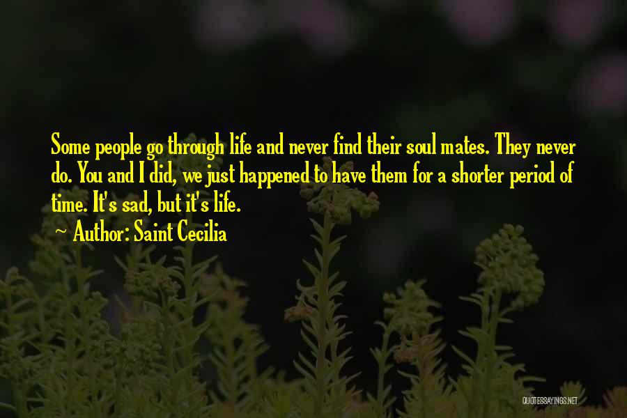 Saint Cecilia Quotes: Some People Go Through Life And Never Find Their Soul Mates. They Never Do. You And I Did, We Just
