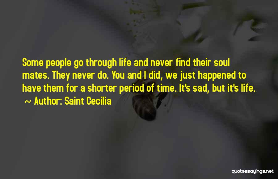 Saint Cecilia Quotes: Some People Go Through Life And Never Find Their Soul Mates. They Never Do. You And I Did, We Just