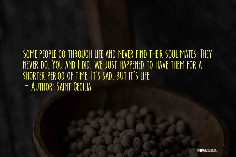 Saint Cecilia Quotes: Some People Go Through Life And Never Find Their Soul Mates. They Never Do. You And I Did, We Just