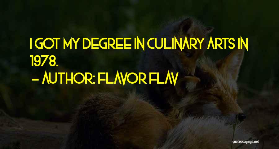 Flavor Flav Quotes: I Got My Degree In Culinary Arts In 1978.