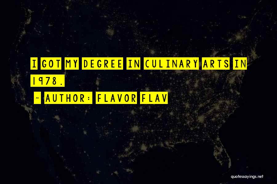Flavor Flav Quotes: I Got My Degree In Culinary Arts In 1978.