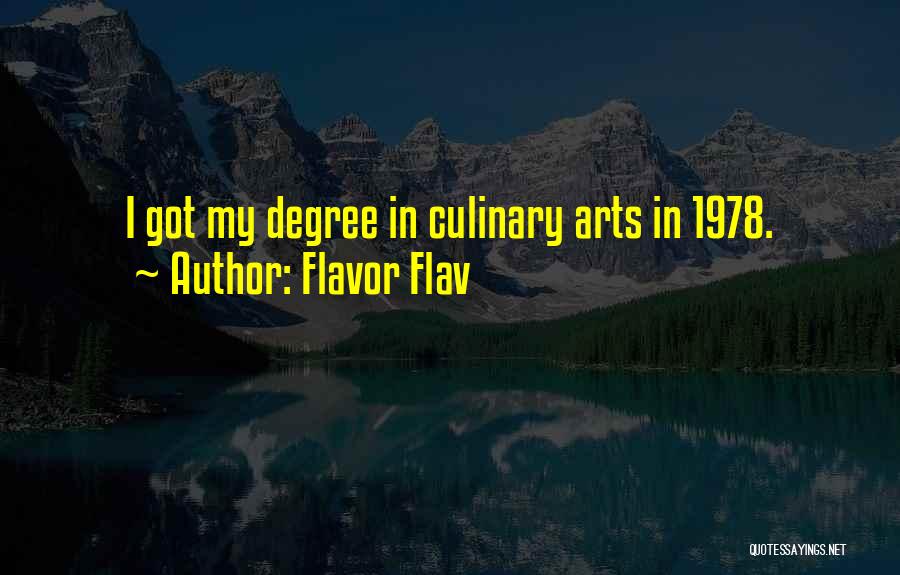 Flavor Flav Quotes: I Got My Degree In Culinary Arts In 1978.