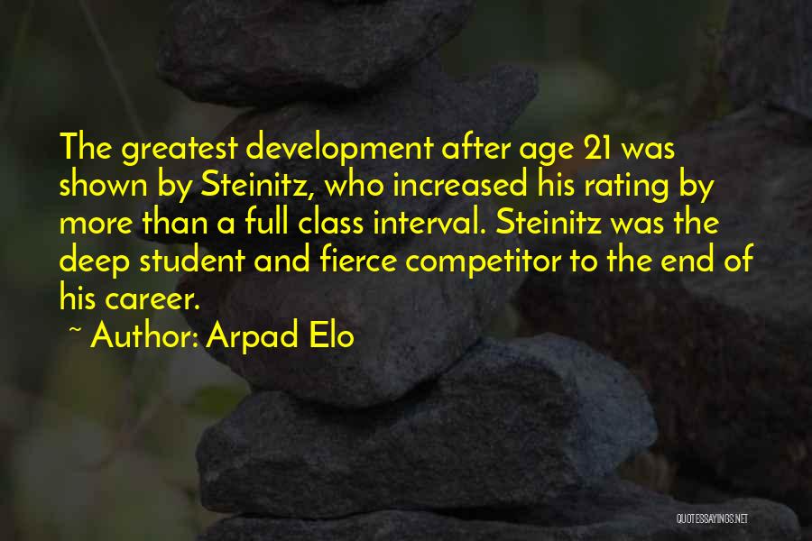 Arpad Elo Quotes: The Greatest Development After Age 21 Was Shown By Steinitz, Who Increased His Rating By More Than A Full Class