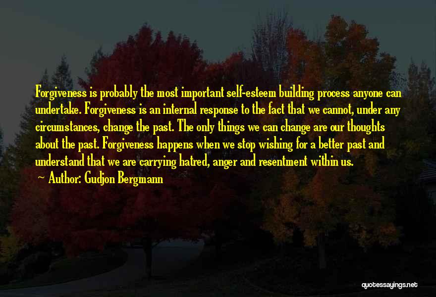 Gudjon Bergmann Quotes: Forgiveness Is Probably The Most Important Self-esteem Building Process Anyone Can Undertake. Forgiveness Is An Internal Response To The Fact