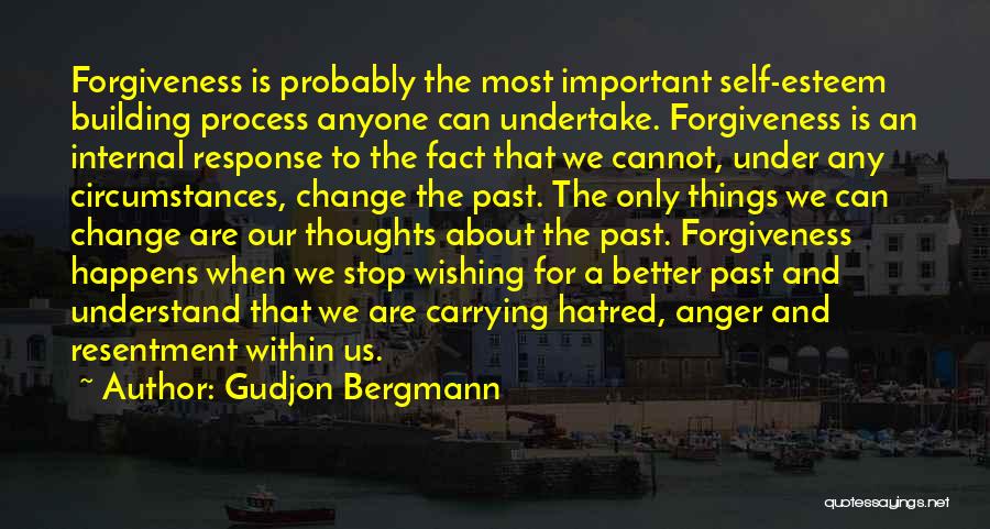 Gudjon Bergmann Quotes: Forgiveness Is Probably The Most Important Self-esteem Building Process Anyone Can Undertake. Forgiveness Is An Internal Response To The Fact