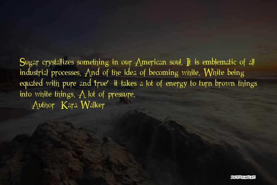 Kara Walker Quotes: Sugar Crystallizes Something In Our American Soul. It Is Emblematic Of All Industrial Processes. And Of The Idea Of Becoming