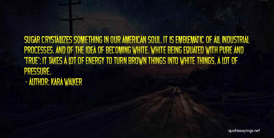 Kara Walker Quotes: Sugar Crystallizes Something In Our American Soul. It Is Emblematic Of All Industrial Processes. And Of The Idea Of Becoming