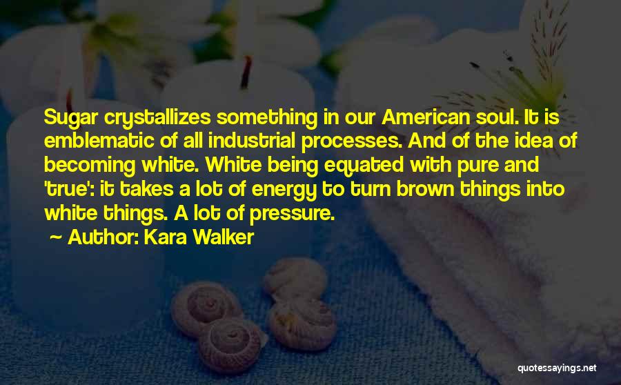 Kara Walker Quotes: Sugar Crystallizes Something In Our American Soul. It Is Emblematic Of All Industrial Processes. And Of The Idea Of Becoming