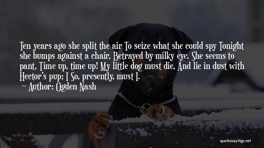 Ogden Nash Quotes: Ten Years Ago She Split The Air To Seize What She Could Spy Tonight She Bumps Against A Chair, Betrayed