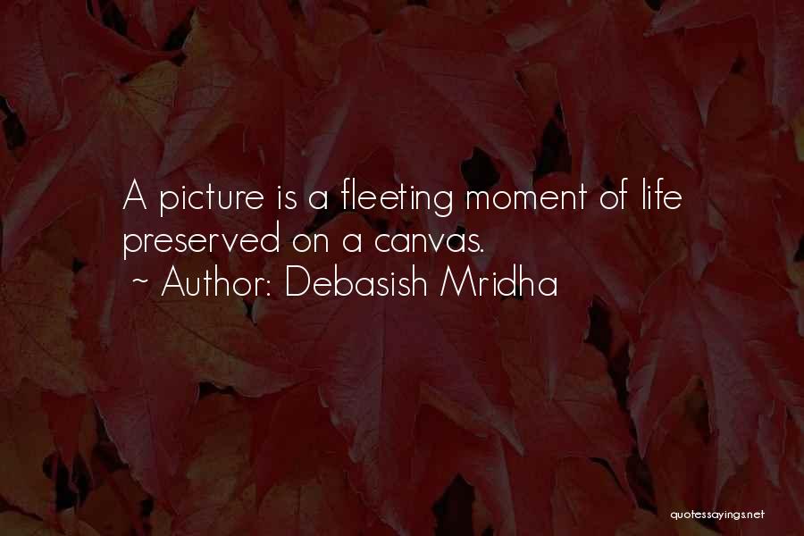 Debasish Mridha Quotes: A Picture Is A Fleeting Moment Of Life Preserved On A Canvas.