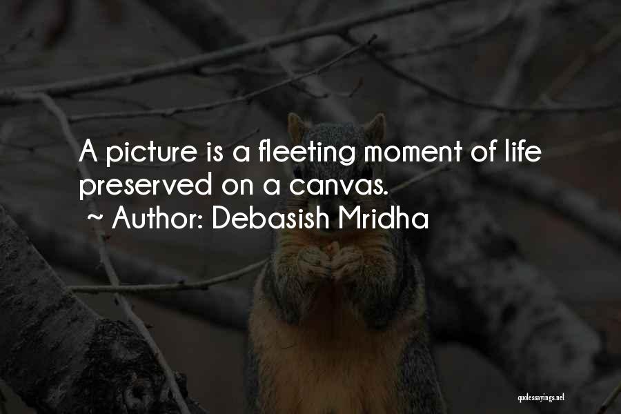 Debasish Mridha Quotes: A Picture Is A Fleeting Moment Of Life Preserved On A Canvas.