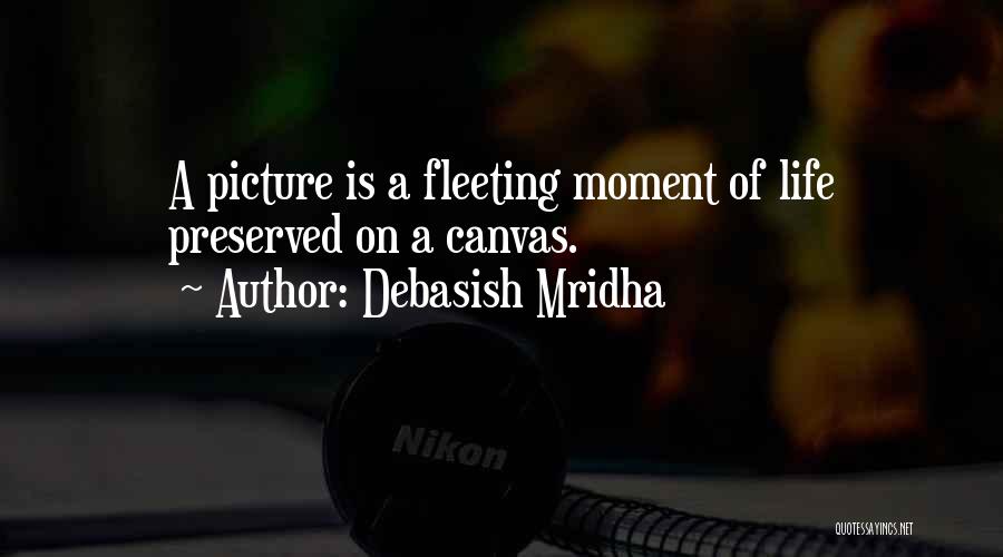 Debasish Mridha Quotes: A Picture Is A Fleeting Moment Of Life Preserved On A Canvas.