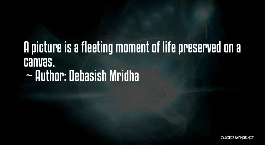 Debasish Mridha Quotes: A Picture Is A Fleeting Moment Of Life Preserved On A Canvas.