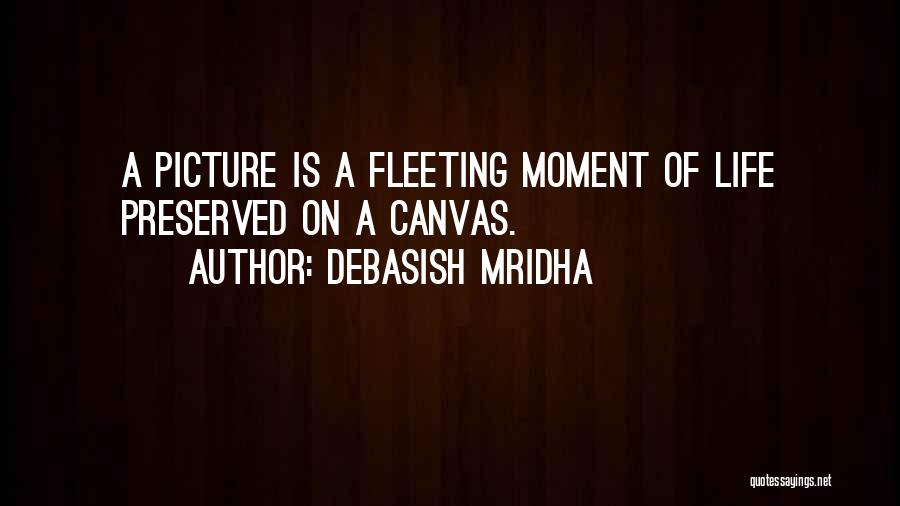 Debasish Mridha Quotes: A Picture Is A Fleeting Moment Of Life Preserved On A Canvas.