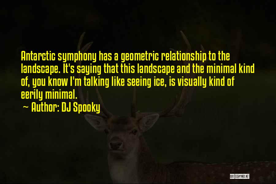 DJ Spooky Quotes: Antarctic Symphony Has A Geometric Relationship To The Landscape. It's Saying That This Landscape And The Minimal Kind Of, You