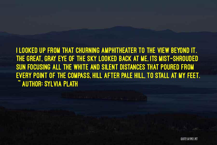 Sylvia Plath Quotes: I Looked Up From That Churning Amphitheater To The View Beyond It. The Great, Gray Eye Of The Sky Looked