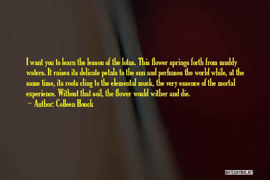 Colleen Houck Quotes: I Want You To Learn The Lesson Of The Lotus. This Flower Springs Forth From Muddy Waters. It Raises Its