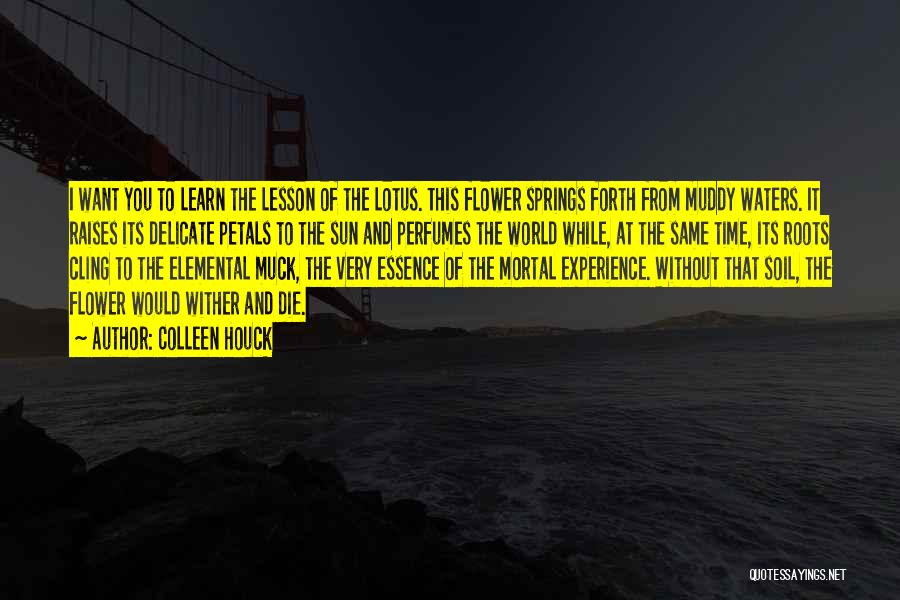 Colleen Houck Quotes: I Want You To Learn The Lesson Of The Lotus. This Flower Springs Forth From Muddy Waters. It Raises Its