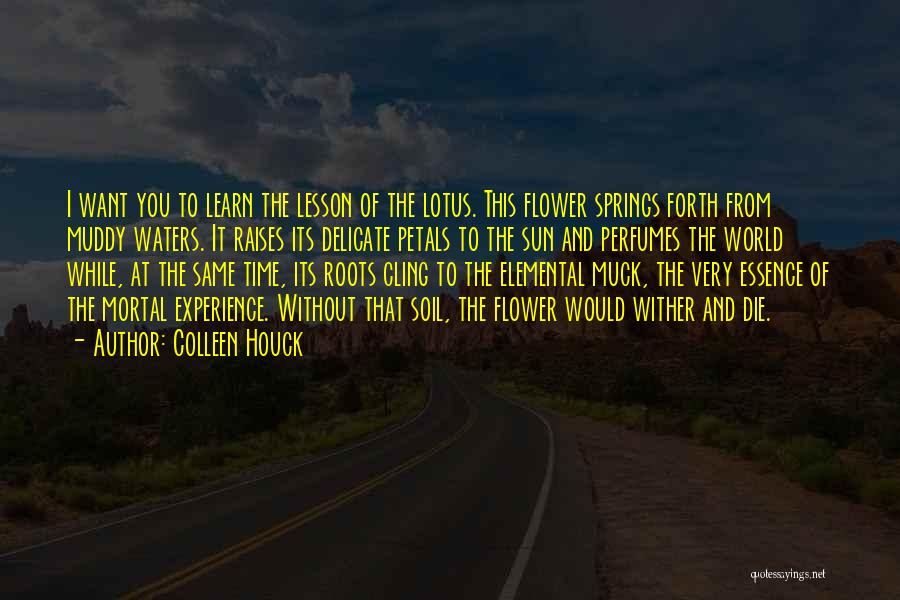 Colleen Houck Quotes: I Want You To Learn The Lesson Of The Lotus. This Flower Springs Forth From Muddy Waters. It Raises Its